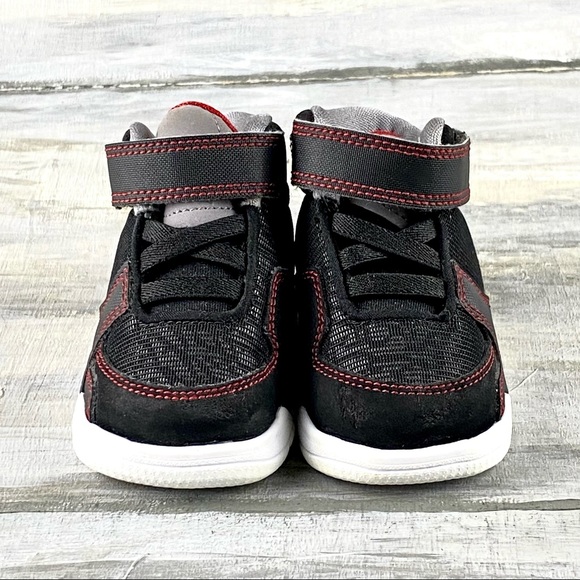 Air Jordan Baby Sneakers High Top Black Red Baby Jordan Basketball Shoe 3c - Picture 5 of 16